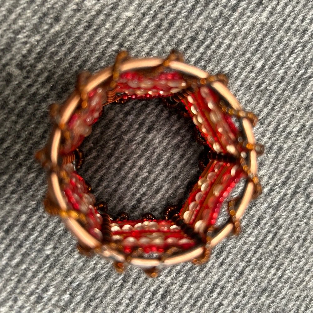 Vtg PIER ONE 4-pcs Moroccan Beaded Napkin Rings #1031245